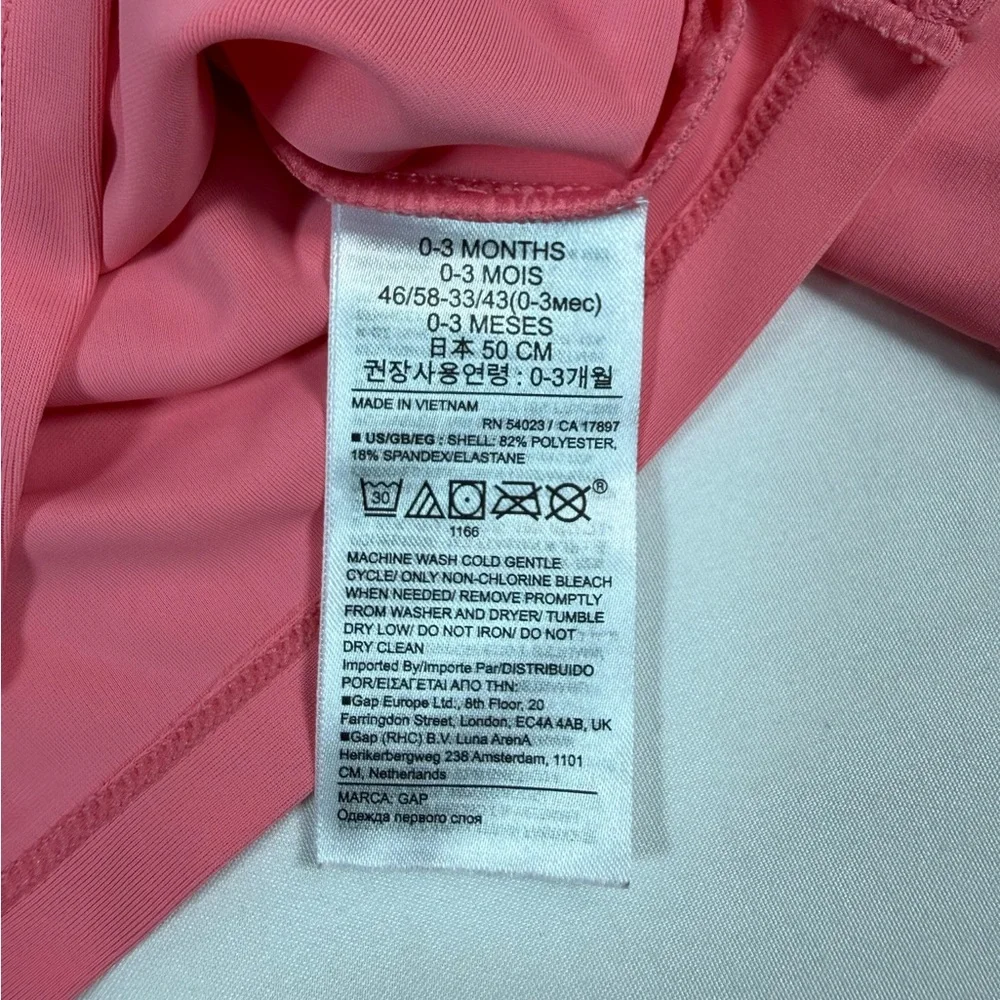 BABY GAP X DISNEY Minnie Mouse‎ Rash Guard Swim Top 0 To 3 Months Pink